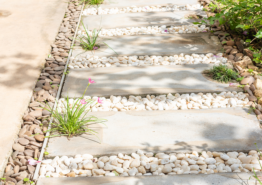 hardscaping materials made of natural white stones